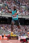 Dwight Phillips in the long jump at the  2013 IAAF Diamond League, Sainsbury's Anniversary Games, Queen Elizabeth Olympic Park, London.